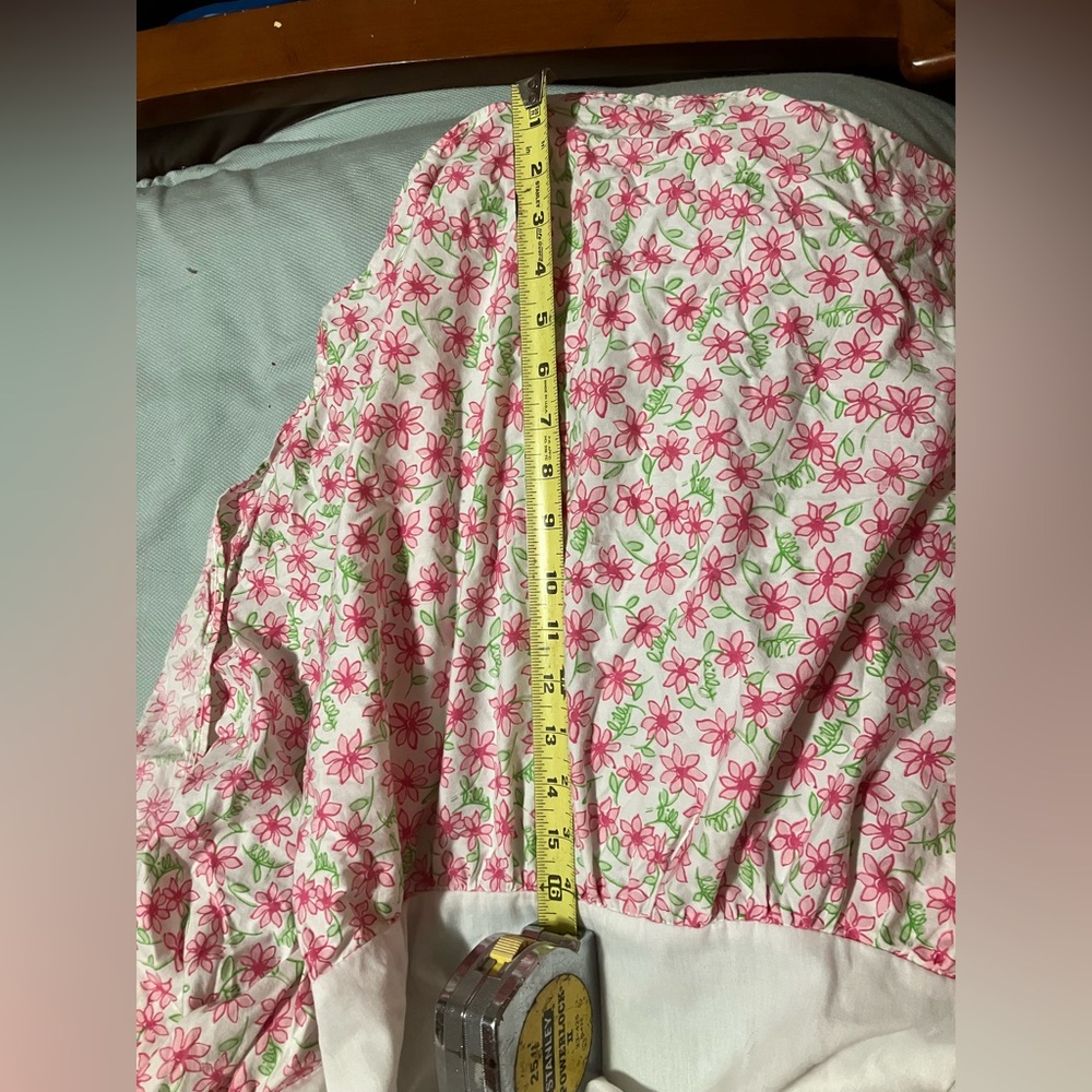 Lilly Pulitzer Pink and Green Floral bedskirt - Picture 10 of 10